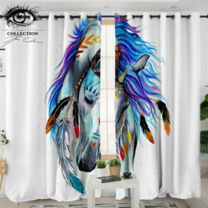 tribal horse native american pride living room curtain no link 1