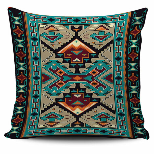 tribe blue pattern native american pillow covers