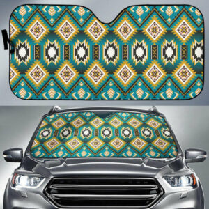 turquoise blue color native ameican design auto sun shades 1
