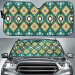 turquoise blue color native ameican design auto sun shades