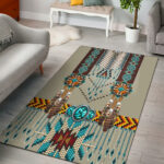 turquoise blue pattern breastplate native american area rug gb nat00069 rug01