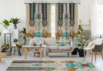 turquoise blue pattern breastplate native american combo living room