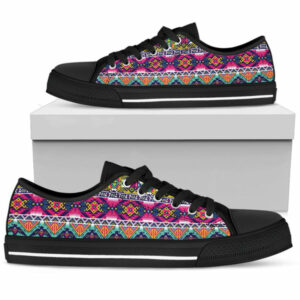 united tribe symbols native american design low top canvas shoes 1