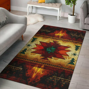 united tribes brown design native american area rug 1