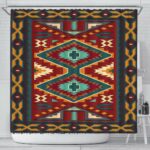 united tribes pattern native american shower curtain