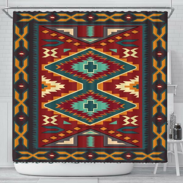 united tribes pattern native american shower curtain