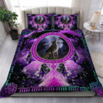 violet wolf native american bedding set