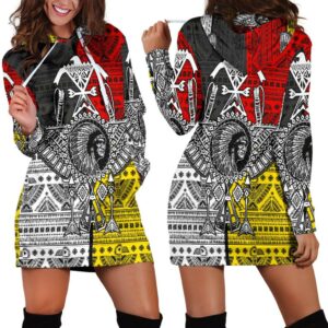 war chief native american hoodie dress