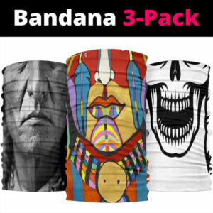 warior skull 3d print bandana 3 pack new 1