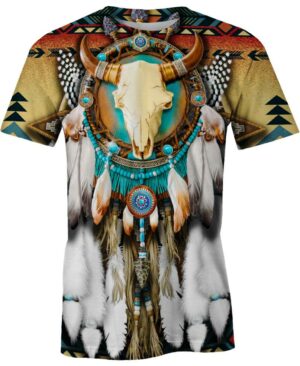 welcomenative butterfly buffalo skull 3d t shirt all over print t shirt 1 2