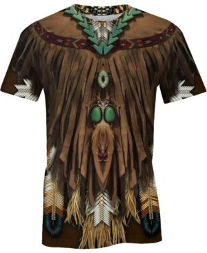 welcomenative dark brown printed suede 3d t shirt all over print t shirt