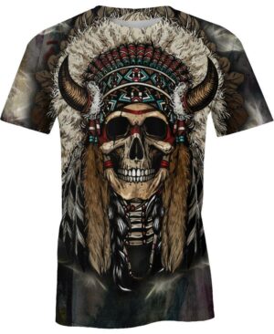 welcomenative unique native skull 3d t shirt all over print t shirt native
