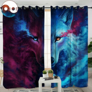 where light and dark meet wolf native american living room curtain no link 1