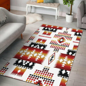 white native tribes pattern native american area rug 1