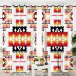 white native tribes pattern native american living room curtain