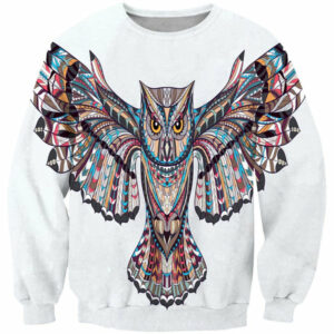 white owl native american 3d sweatshirt 1