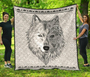 white wolf native amercan premium quilt 1