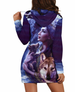 wolf and girl hoodie dress 1