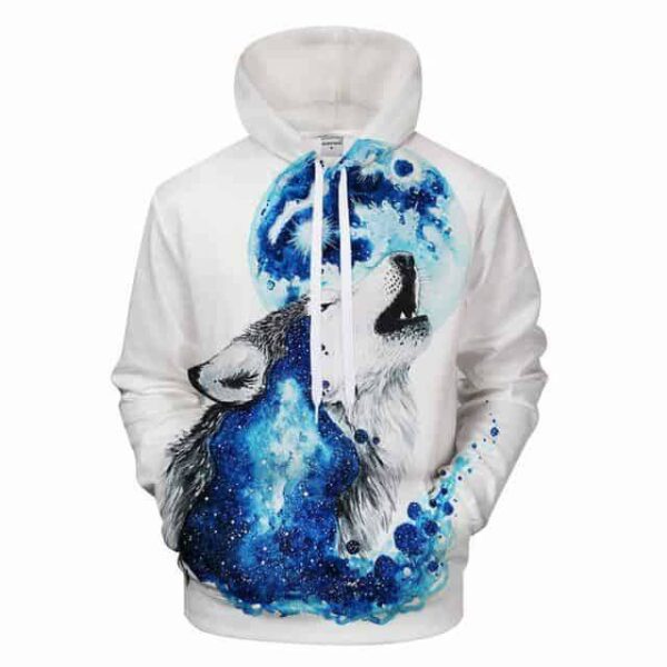 wolf art 3d sweatshirts printing galaxy pullover hoodies no link