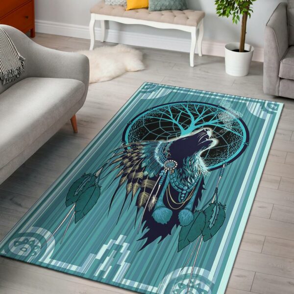 wolf chief native american area rug no link