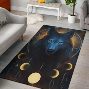 wolf dreamcatcher native american area rug no link 1