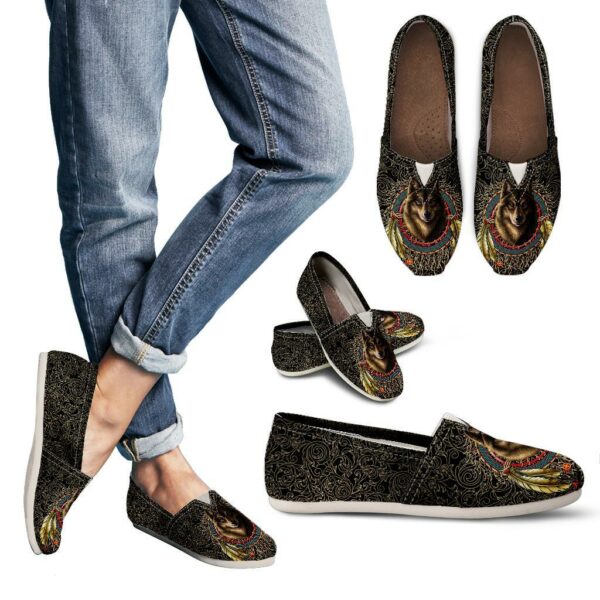 wolf dreamcatcher native american design casual shoes