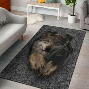 wolf escape native american area rug 1