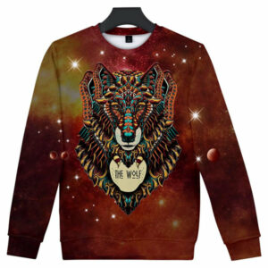 wolf native american art sweatshirt 1