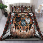 wolf native american bedding set 2