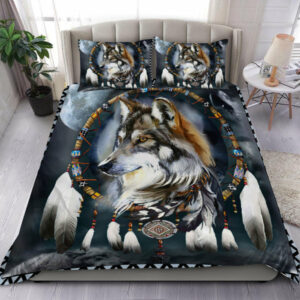 wolf native american bedding set