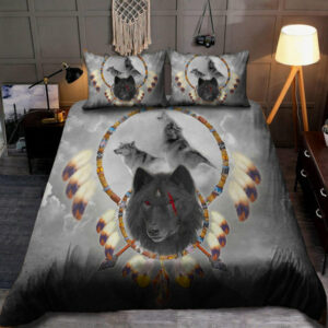 wolf native american bedding set 7