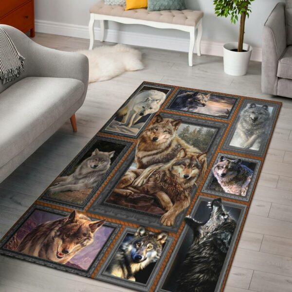 wolf packs native american area rug