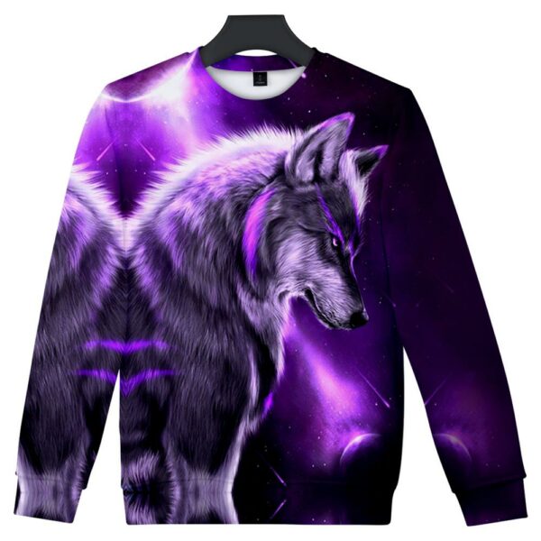 wolf purple native american art sweatshirt