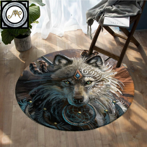 wolf warriorround carpet