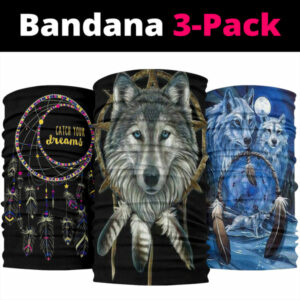 wolf with dreamcatcher bandana 3 pack 1