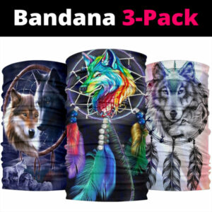 wolfs art 3d print bandana 3 pack new 1