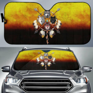 wolves warrior native american pride auto sun shades 1