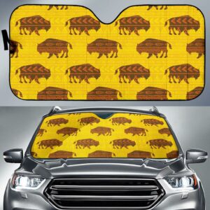 yellow bison pattern native american auto sun shades no link 1