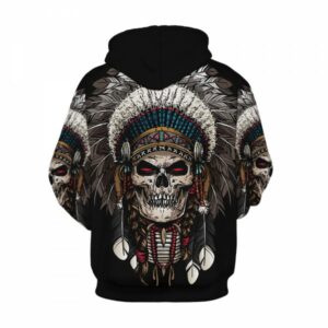 3d print tribal style native american skull pattern hoodie ccosplaycom 1