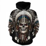 3d print tribal style native american skull pattern hoodie ccosplaycom