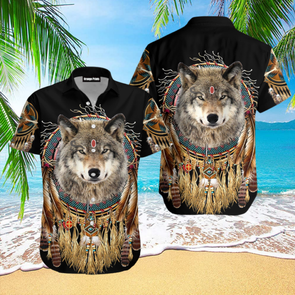 aborigine style wolf aloha hawaiian shirts for men for women wt5356 1