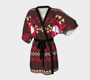 bison brown native american kimono robe