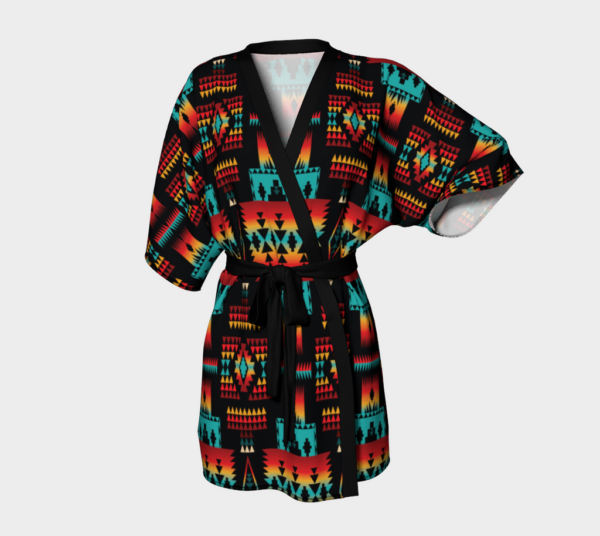 black native tribes pattern native american kimono robe