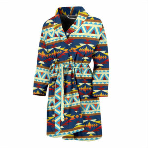 blue pattern native american bath robe 1