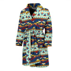 blue pattern native american bath robe