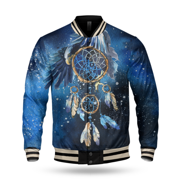 gb nat00065 blue galaxy dreamcatcher baseball jacket