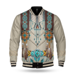 gb nat00069 turquoise blue pattern baseball jacket