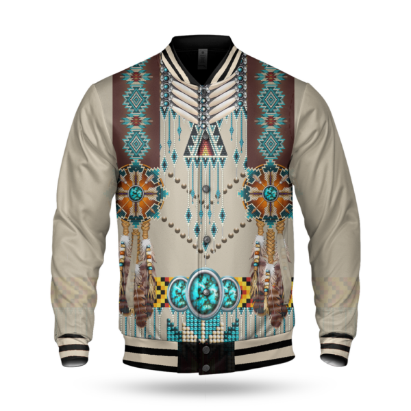 gb nat00069 turquoise blue pattern baseball jacket