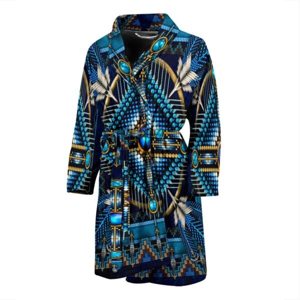 mandala blue native american bath robe