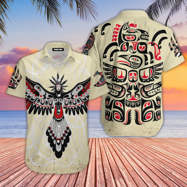 native american cream aloha hawaiian shirts for men for women wt6474